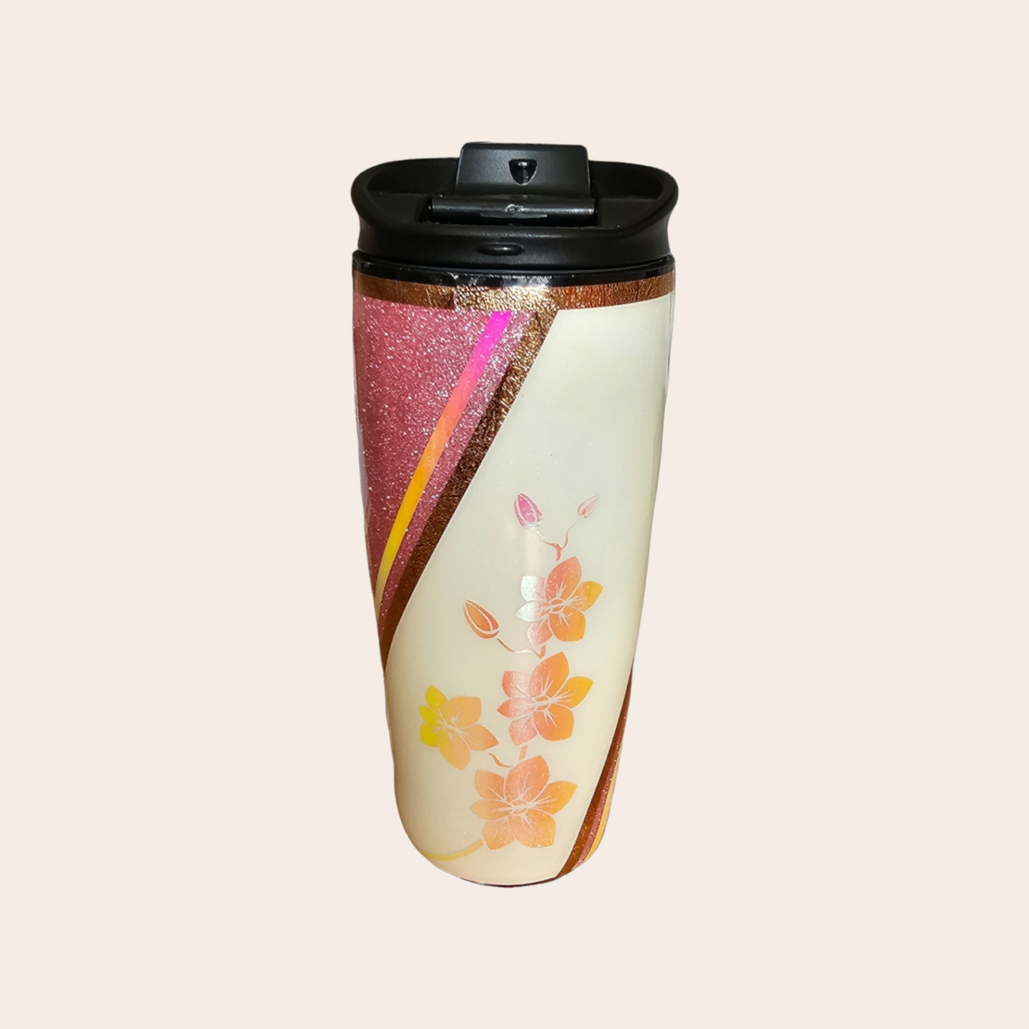 Pink and Cream Phalaenopsis Tumbler: An Elegant and Meaningful Gift