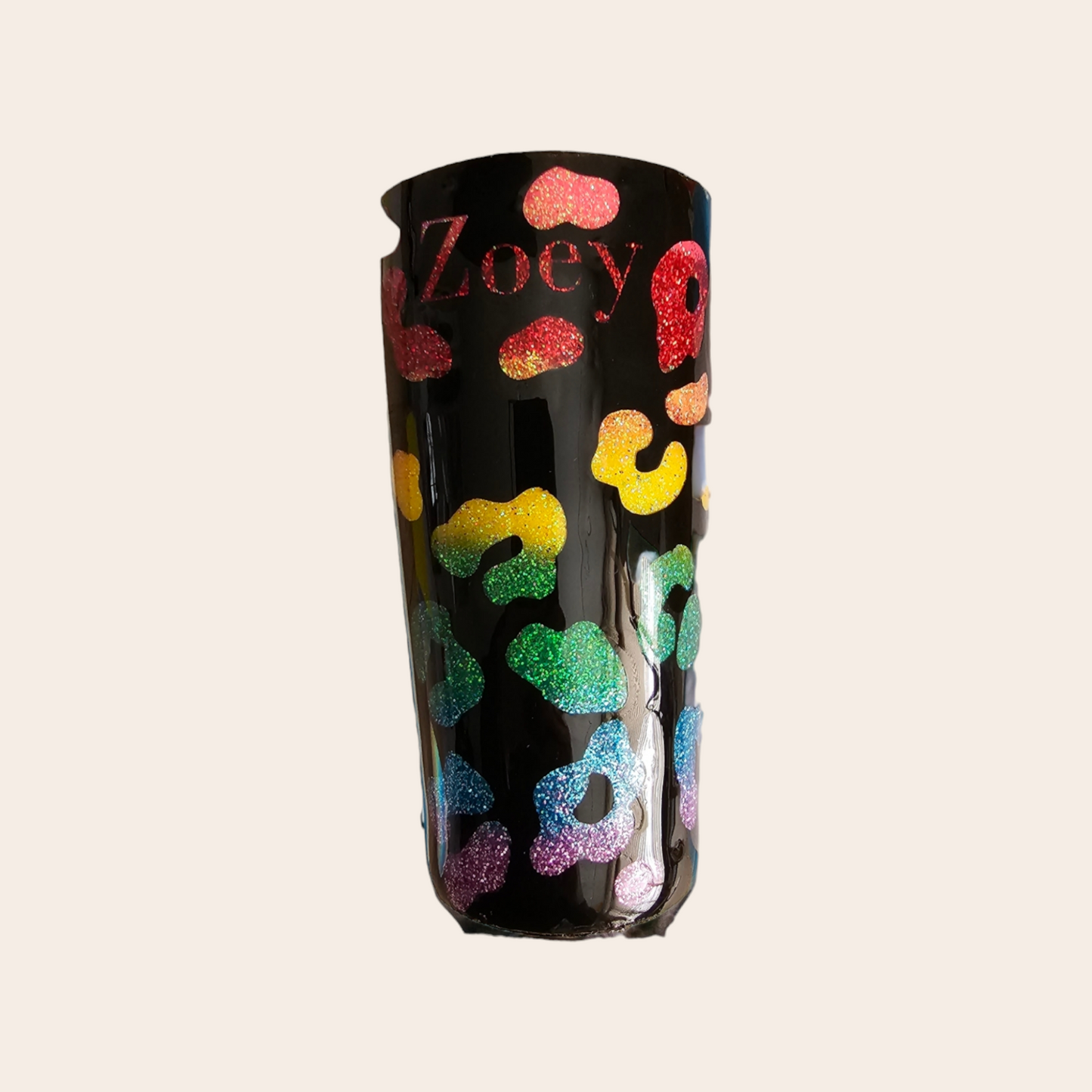 Personalized Tumbler with Epoxy, Glitter, Leopard Print and Rainbow Colors: A Unique and Stylish Gift, Glitter and Personalization - Stylish and Unique Drinking Cups (copy)
