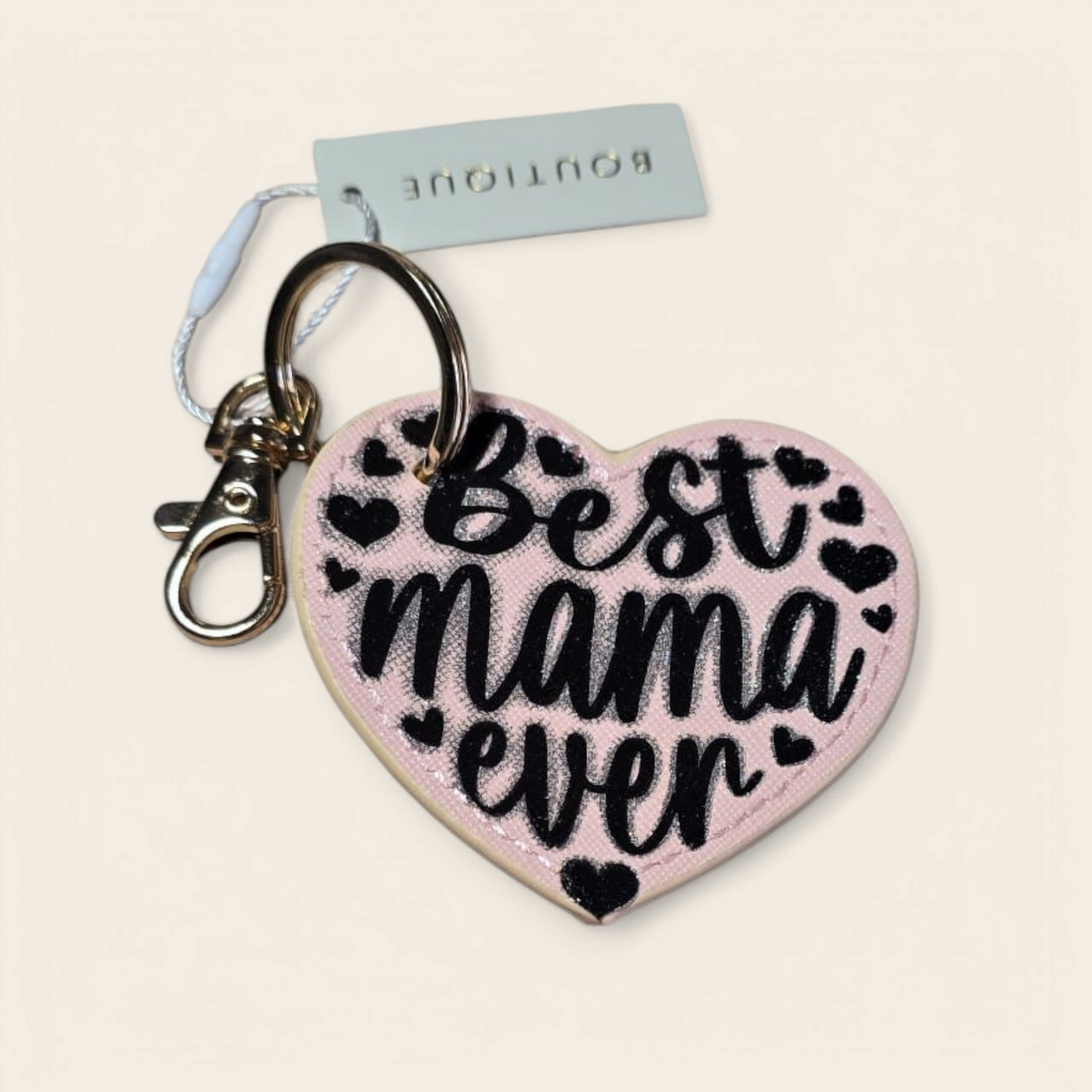 Sleutelhanger best mama ever - roze