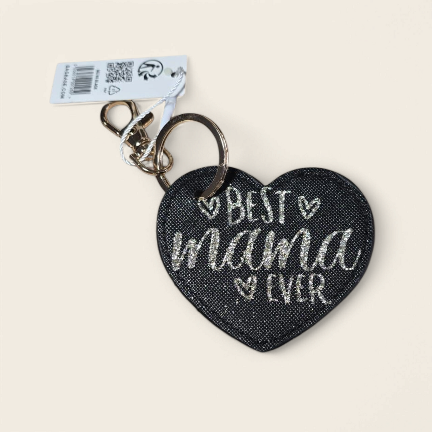 Sleutelhanger best mama ever - zwart