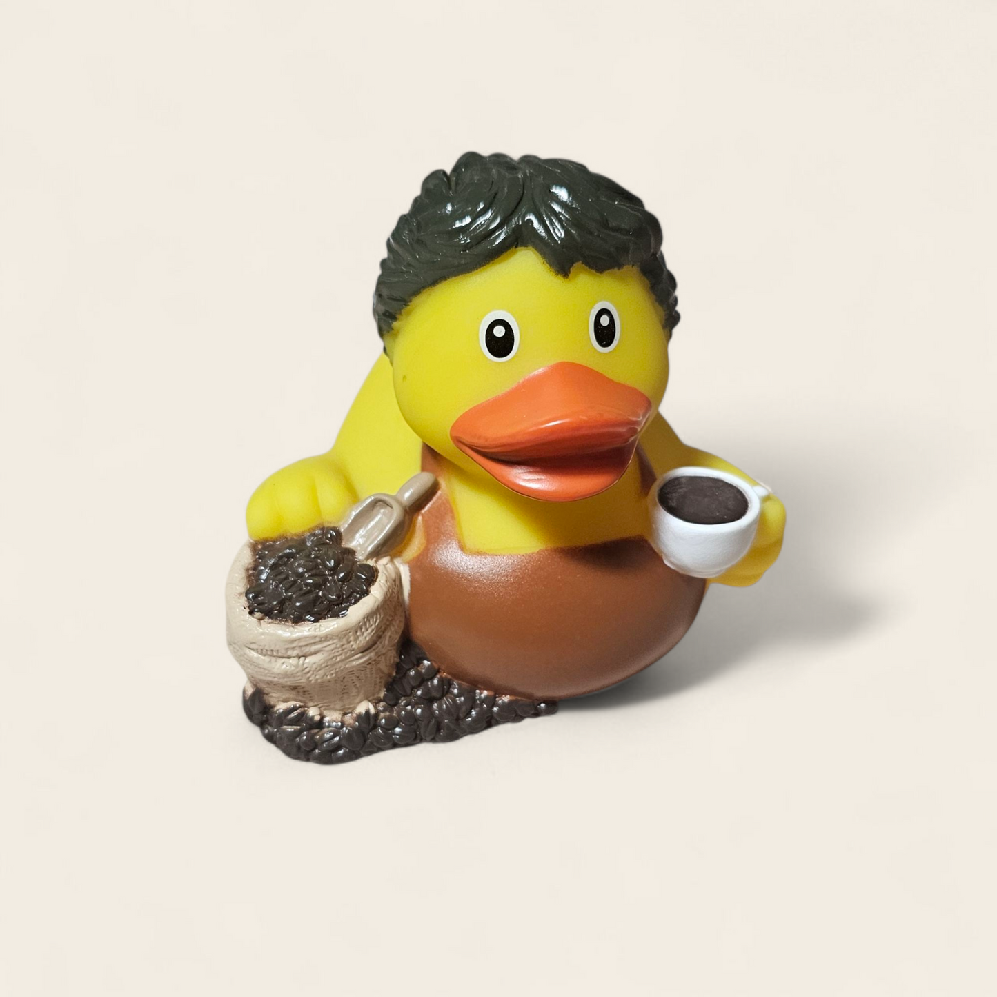 Badeend Barista – Rubberen Badeendje met Koffiethema