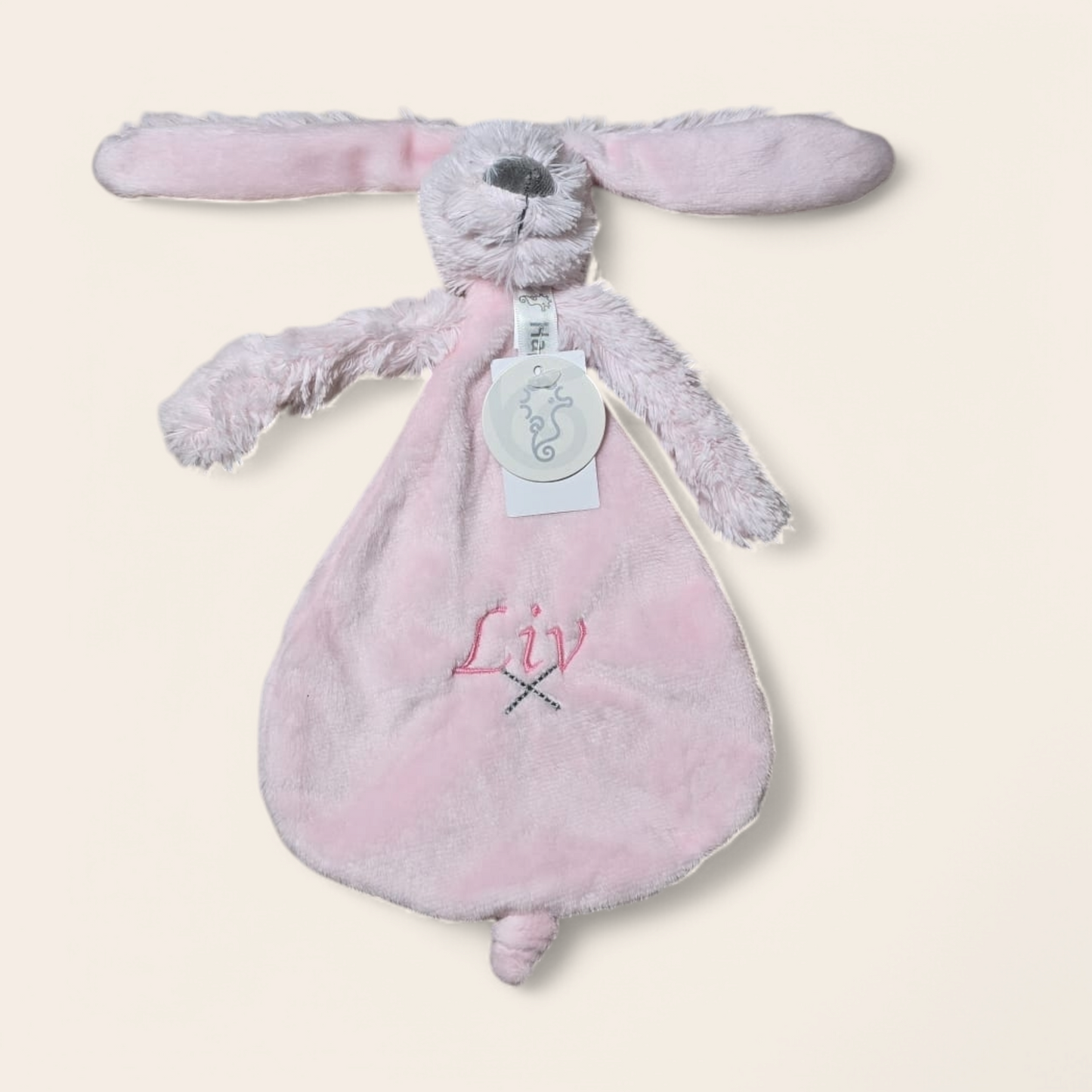 Luiertaart 2-Laags roze met Happy Horse Richie Knuffeldoekje roze β Perfect als Kraamcadeau!