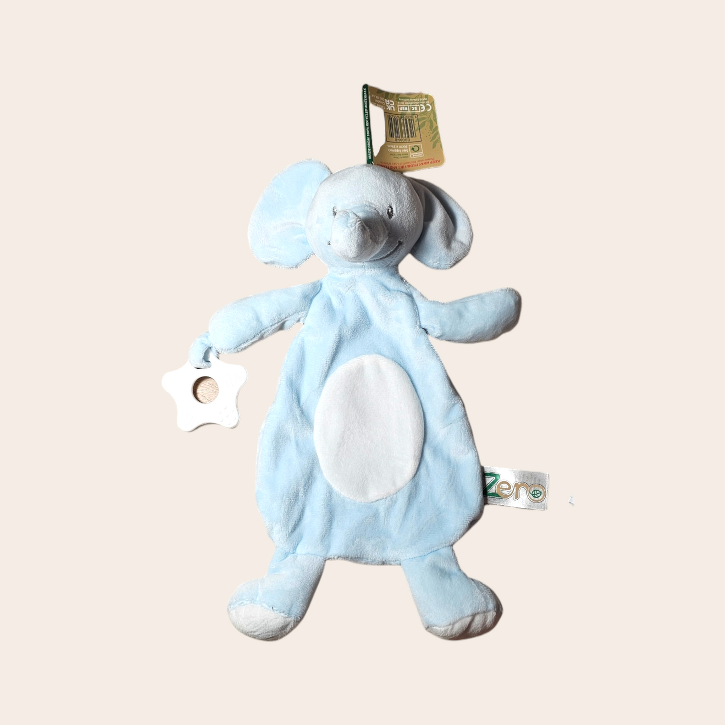 knuffeldoekje met naam blauwe olifant duurzaam