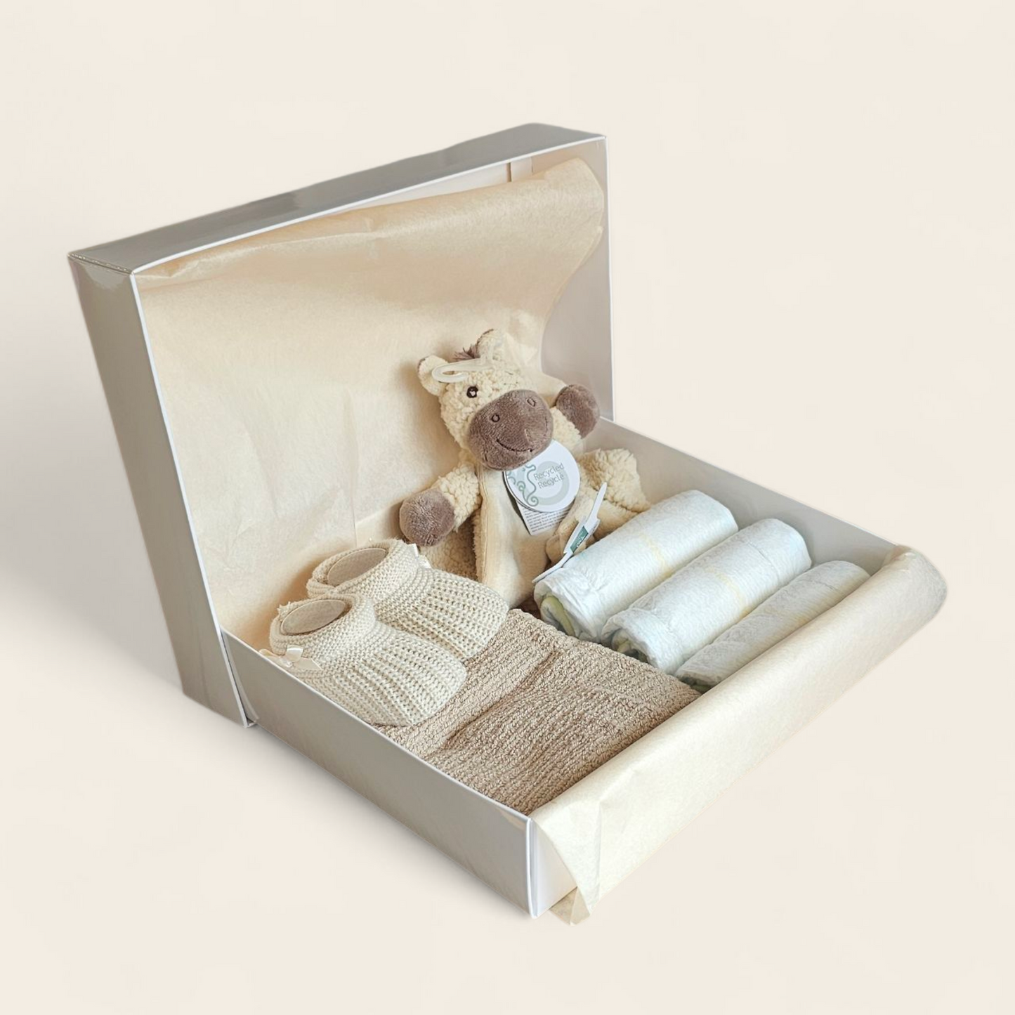 Kraamcadeau Bruin met Happy Horse paard Helma Knuffeldoekje