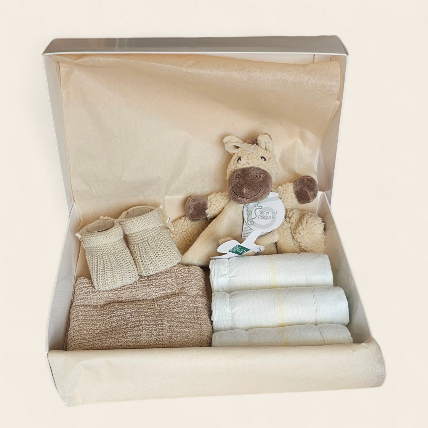 Kraamcadeau Bruin met Happy Horse paard Helma Knuffeldoekje