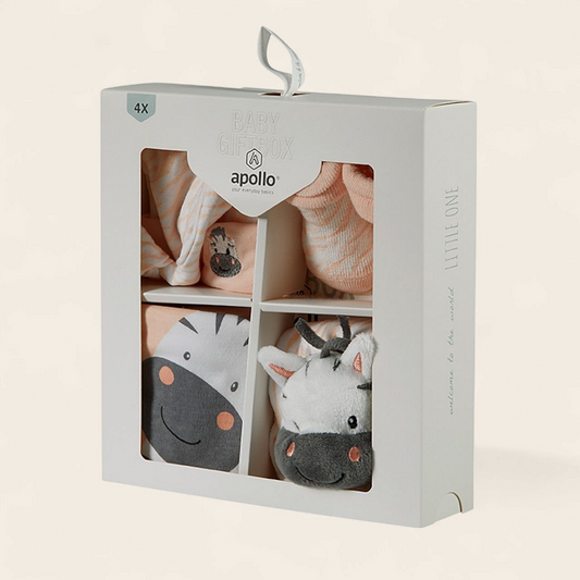 Kraamcadeau Giftbox Zebra – Compleet, Zacht & Superschattig - personaliseerbeer