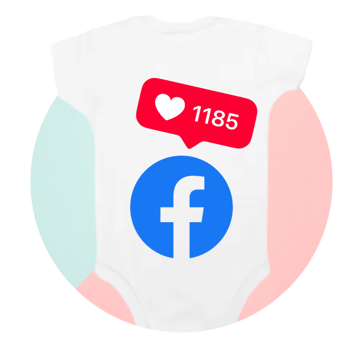 Romper with Facebook Logo and Likes - Available in Pink, Blue and White