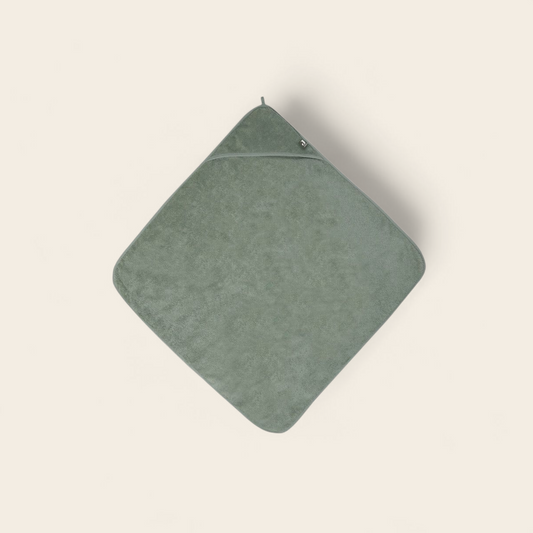 Badcape ash green Jollein met naam te borduren