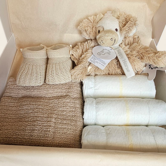 Kraamcadeau Bruin met Happy Horse koe Cruise Knuffeldoekje