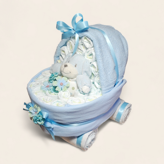 Luiertaart kinderwagen blauw