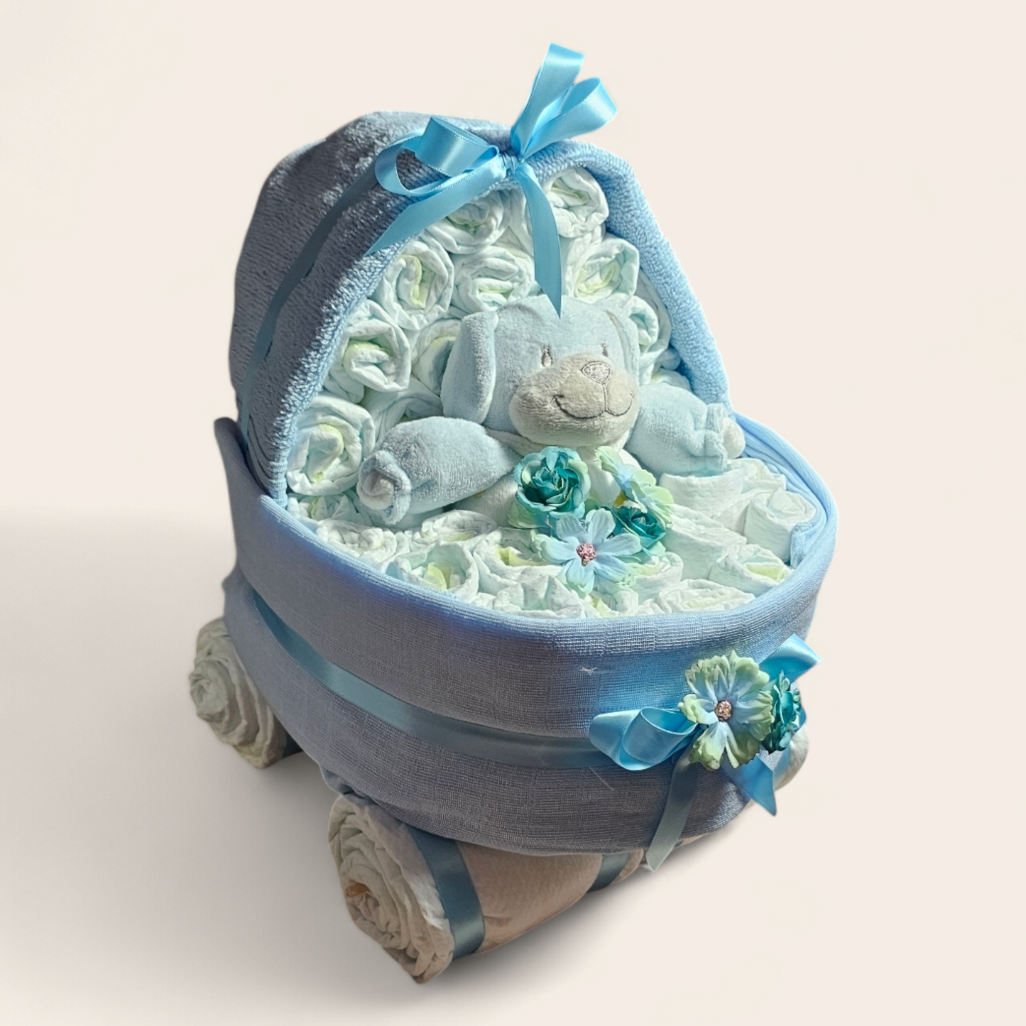 Luiertaart kinderwagen blauw