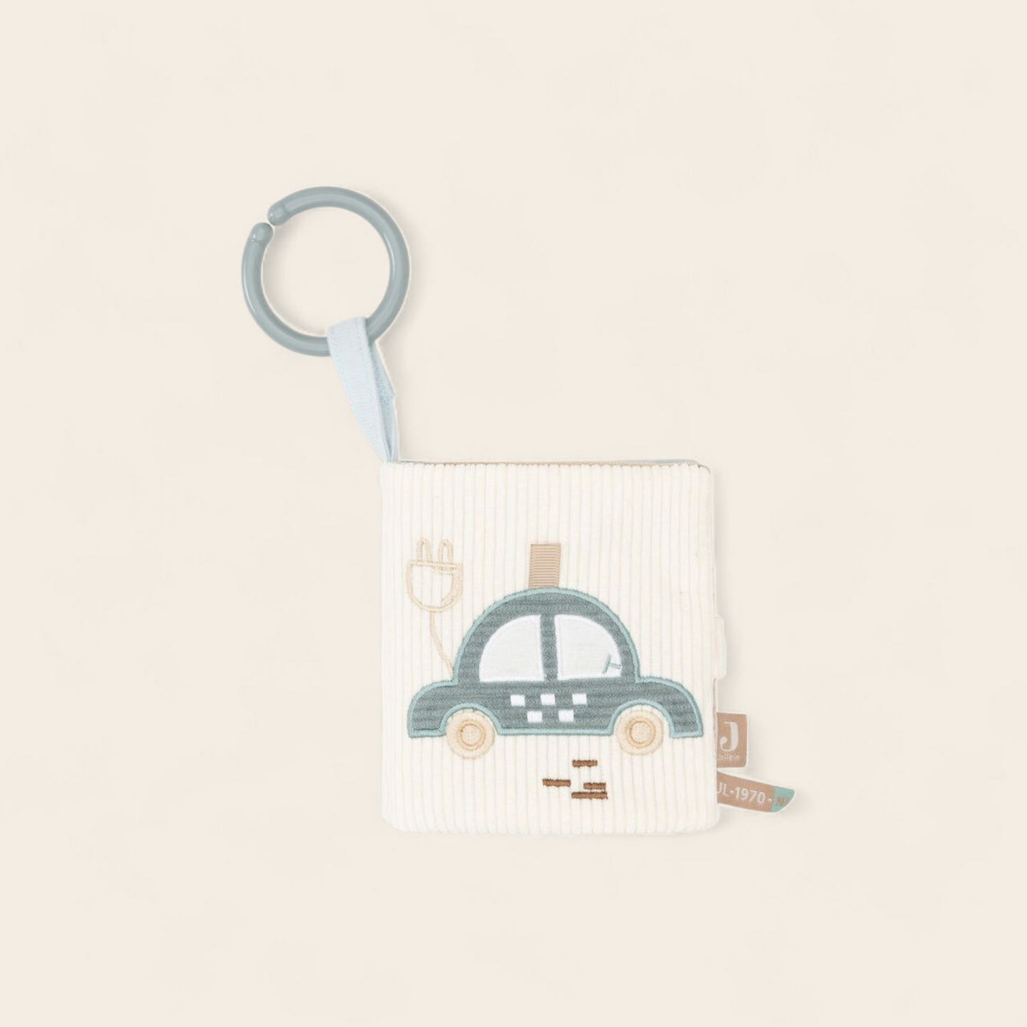 Kraammand met Pampers, Jollein badcape en auto knisperboekje – gepersonaliseerd kraamcadeau