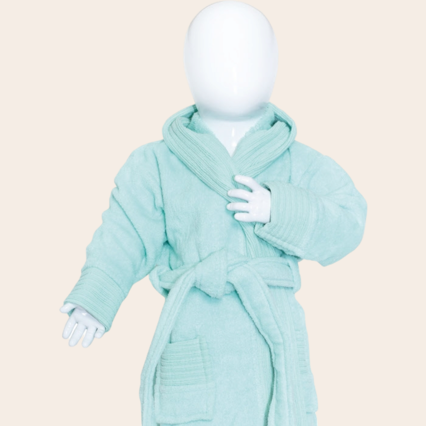 Mint Green Baby Bathrobe - Available in Sizes 68/74, 80/92, 98/110 - Personalizable with Name