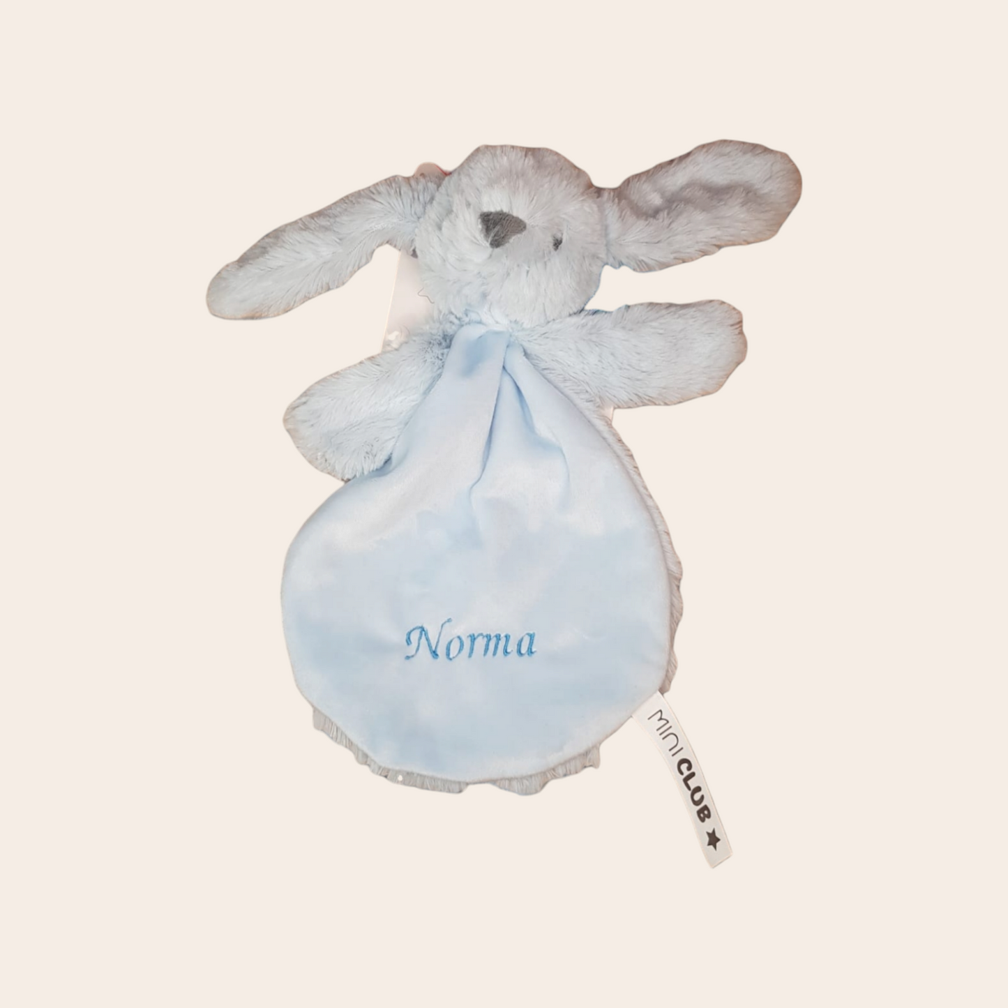 Blue Cuddle Cloth with Embroidered Name - A Perfect Personal Gift blue