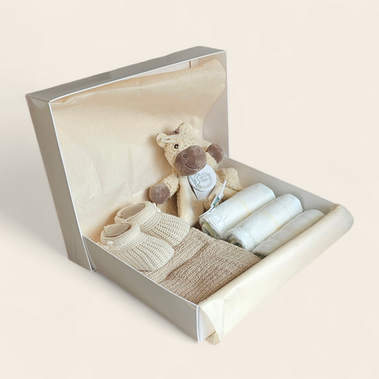 Kraamcadeau Bruin met Happy Horse paard Helma Knuffeldoekje