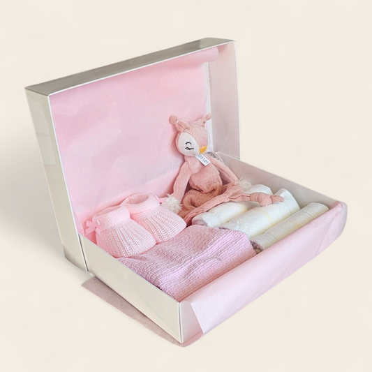 kraamcadeau met happy horse knuffeldoekje roze