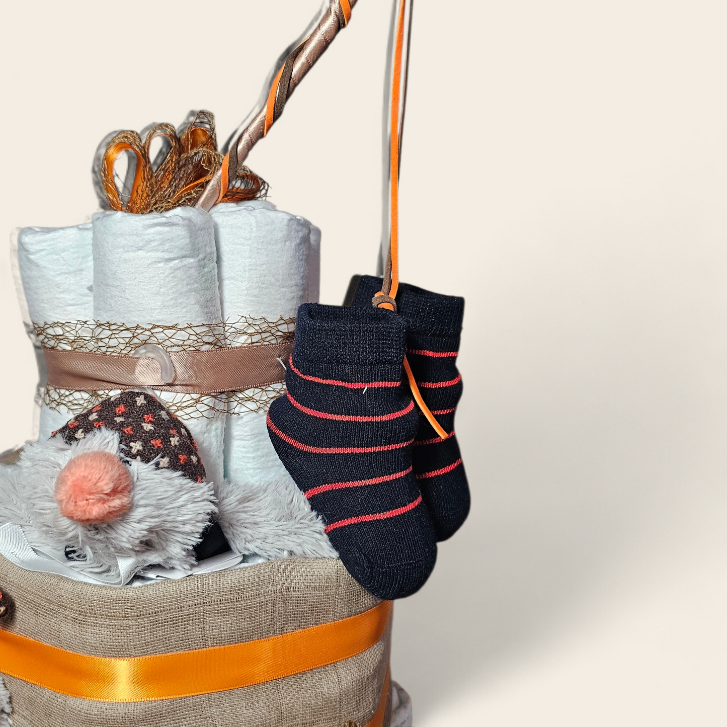 Luiertaart 3-laags met Happy Horse Penguin Polar – luxe kraamcadeau