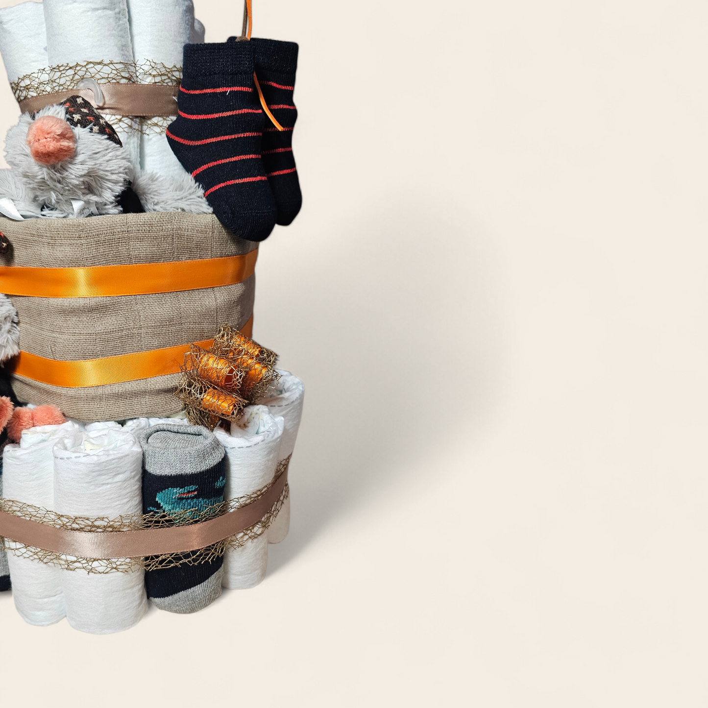 Luiertaart 3-laags met Happy Horse Penguin Polar – luxe kraamcadeau