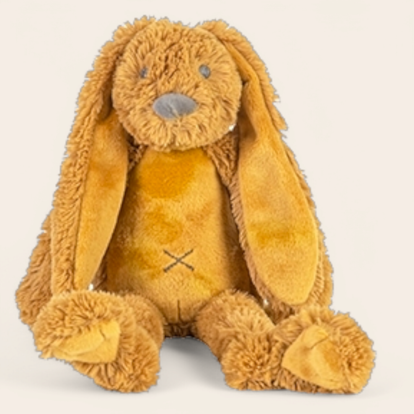 Luiertaart 3 laags Okergeel met Rabbit Richie – Perfect Kraamcadeau