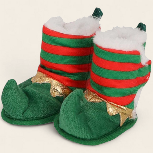Babyslofjes Elf – Warme Antislip Kerstslofjes voor Baby’s Eerste Kerst