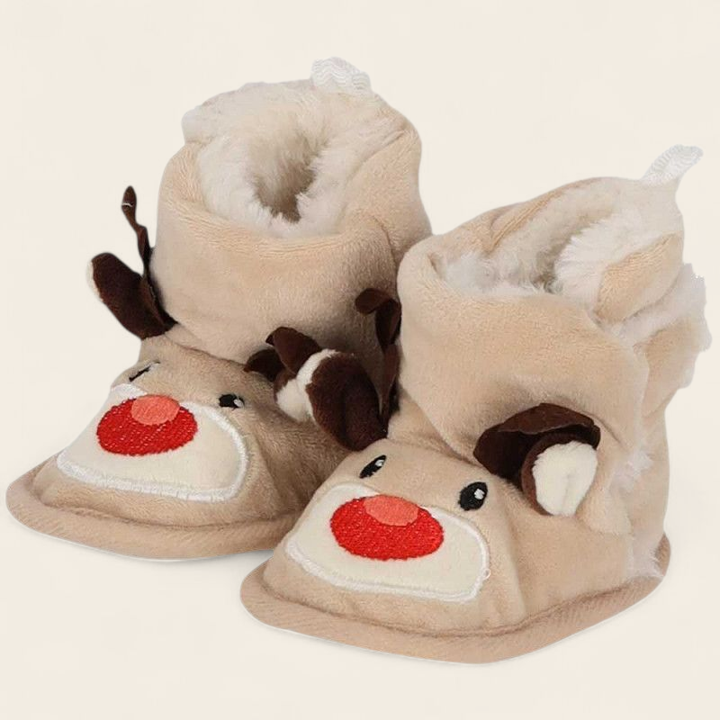 Babyslofjes Rendier – Warme Antislip Kerstslofjes voor Baby’s Eerste Kerst